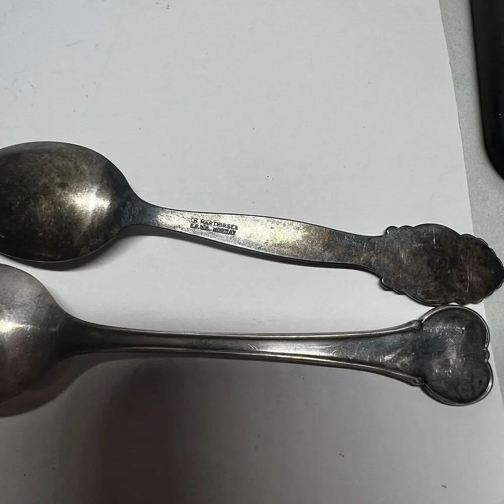 Vtg Stainless Silverplate Spoon Lot 10pc Oneida Wm Rogers Victor Royal Saxony